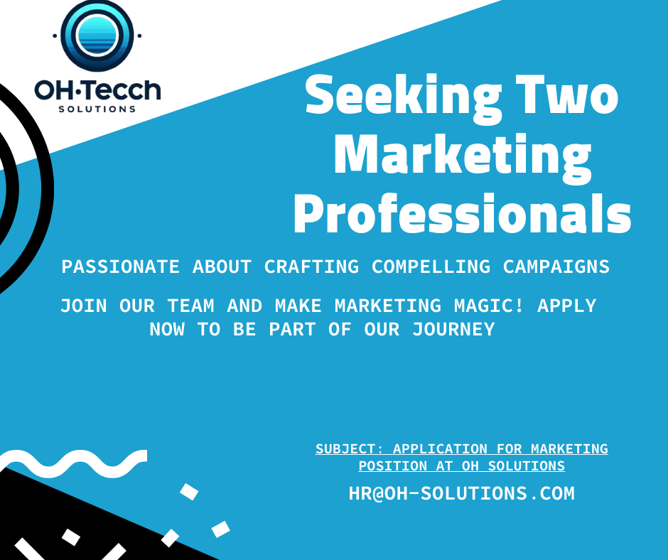 Seeking Two Marketing Professionals